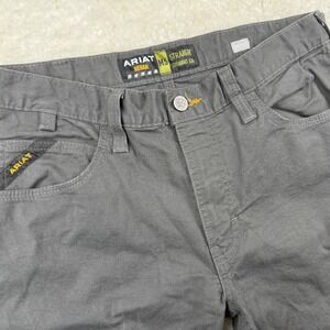 Ariat Rebar M5 Straight Leg Work Pants Mens Gray Size 32x30 Stretch Utility